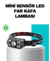 Hareket Sensörlü Şarjlı Led Far Suya Dayanıklı Çok Modlu
