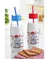 Hayvan Figürlü Pipetli Su Ve Süt Şişesi Cam 500 Ml