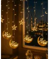 Hilal Yıldız Led Ramazan Işığı 3 Metre Dekoratif Perde Aydınlatması
