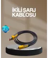 Hızlı Şarj Destekli 65w Örgülü Usb-c Ve Usb-a Çoklu Şarj Kablosu