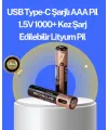 Hızlı Şarj Teknolojili Usb Şarjlı Aaa Pil – 40 Dakikada Tam Şarj