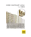 HSS Matkap Ucu 1/4 HEX  13 Parça HSS Tungsten Karbür Matkap Uç 1.5-6.5mm Titanyum 722460