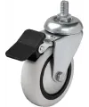Hts 354 - 75x25 mm PVC Makaralı Vidalı Frenli Teker 4 Adet
