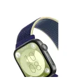 Huawei Fit 4 Hasırlı Cırtcırtlı Kordon (saat Değildir) - Sarı-lacivert