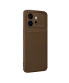 Huawei Honor 600 Auto Focus Karbon Kapak - Kahverengi