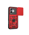 Huawei Honor 600 Lite Pars Lens Yüzüklü Silikon - Kırmızı