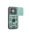 Huawei Honor 600 Lite Pars Lens Yüzüklü Silikon - Yeşil