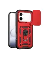 Huawei Honor 600 Pars Lens Yüzüklü Silikon - Kırmızı