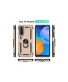 Huawei P Smart 2021 Kılıf Sofya Yüzüklü Silikon Kapak - Gold