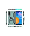 Huawei P Smart 2021 Kılıf Sofya Yüzüklü Silikon Kapak - Yeşil