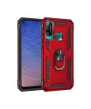 Huawei P40 Lite E Kılıf Sofya Yüzüklü Silikon Kapak - Kırmızı