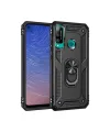 Huawei P40 Lite E Kılıf Sofya Yüzüklü Silikon Kapak - Siyah