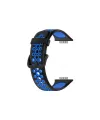 Huawei Watch Fit 2 Spor Delikli Kordon (saat Değildir) - Siyah-mavi