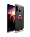 Huawei Y6p Kılıf Range Yüzüklü Silikon - Siyah-kırmızı