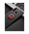 Huawei Y6p Kılıf Range Yüzüklü Silikon - Siyah-kırmızı