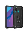 Huawei Y6p Kılıf Sofya Yüzüklü Silikon Kapak - Siyah