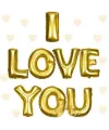 I Love You Folyo Balon Altın Renk 35 Cm