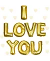 I Love You Folyo Balon Altın Renk 35 CM