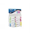 İbico İ21-035 ( 10pcs ) ( Beyaz & Renkli Uç ) Silikon & Plastik Mandal*12x12