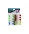İbico İ21-036 ( 10pcs ) ( Şeffaf & Renkli Uç ) Silikon & Plastik Mandal*12x12