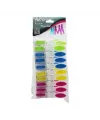 İbico İ21-038 ( 10pcs ) ( Renkli Silikon Ağız & Bas-aç ) ( Şeffaf Plastik ) Mandal*12x12
