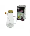 İbico İ22-149 ( 900ml ) ( Cam ) Yağdanlık ( Bambu Kapaklı & Ölçekli ) ( Cam Kulplu )*24=k