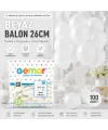 İç Mekan - Beyaz Balon 10 Inc - 26cm - 100pcs