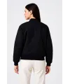 Içi Astarlı Fermuarlı Bomber Mont Ceket - Siyah