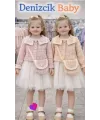 1-2-3 Yaş Bolero Ceketli Çantalı Elbise