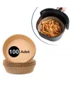 100 Adet  Air Fryer Pişirme Kağıdı Tek Kullanımlık  Yağlı Kağıdı Yuvarlak Tabak Model