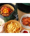 100 Adet  Air Fryer Pişirme Kağıdı Tek Kullanımlık  Yağlı Kağıdı Yuvarlak Tabak Model