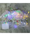 10m 100 LED Damla Uçlu Mavi Işık Şeffaf Kablo