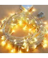 10m 60 LED Pilli 2 Kademeli Gün Işığı Şeffaf Kablo