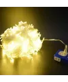 10m 60 LED Pilli 2 Kademeli Gün Işığı Şeffaf Kablo