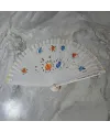 12li Bambu Çift Taraflı Renkli Yelpaze