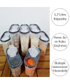 2 Kapaklı Ölçekli Erzak Kuru Gıda Saklama Kutusu Kabı - 1,7 Litre - SA935
