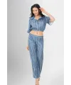 2li Desenli Saten Pijama Takımı