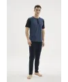 ieg™  2205 Erkek Battal Midi Yaka Pijama Takım
