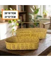 2’li Duvar Askılı Plastik Rattan Organizer – Oval Hasır Görünümlü Mutfak Raf Sepeti, Banyo ve Ev İçi Düzenleme Ünitesi