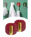 2li Yapışkanlı Retro Askılık Dolap Kapak Kulpu Kırmızı
