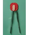 2li Yapışkanlı Retro Askılık Dolap Kapak Kulpu Kırmızı