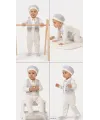 3/12 Ay Şapkalı Sahte Yelekli Bebek Tulumu