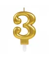 3 Rakamı Mum Gold Renk