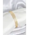 316L Çelik Gold Renk Simli Model Ajda 65 mm Kadın Bileklik TJ-BB8076