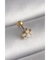316L Çelik Gold Renk Zirkon Taşlı Çiçek Model Tragus Piercing TJ-PR1282