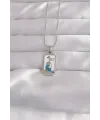 316L Çelik Gümüş Renk Beyaz Mineli Kız Figür Tarot Kolye TJ-BKO9049