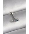 316L Çelik Gümüş Renk Mavi Zirkon Taşlı Tragus Piercing TJ-PR1285