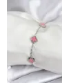 316L Çelik Gümüş Renk Pembe Baby Boy Yonca Kadın Bileklik TJ-BB7947