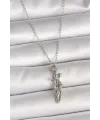 316L Çelik Gümüş Renk Zincir Sarılma Model Kadın Kolye TJ-BKO9977