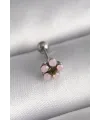316L Çelik Gümüş Renk Zirkon Taşlı Çiçek Tragus Piercing TJ-PR1277